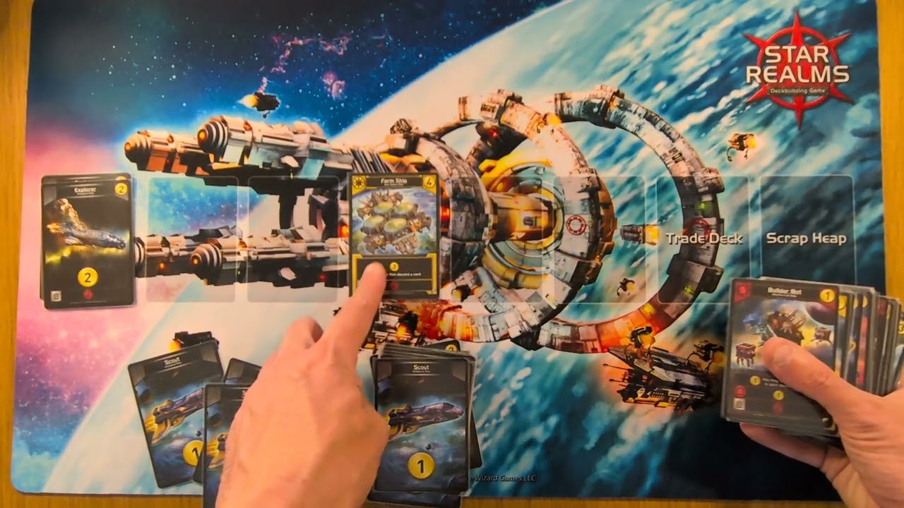 How to use Star Realms playmat board game review Wise Wizard Games AmassGames White neoprene cards
