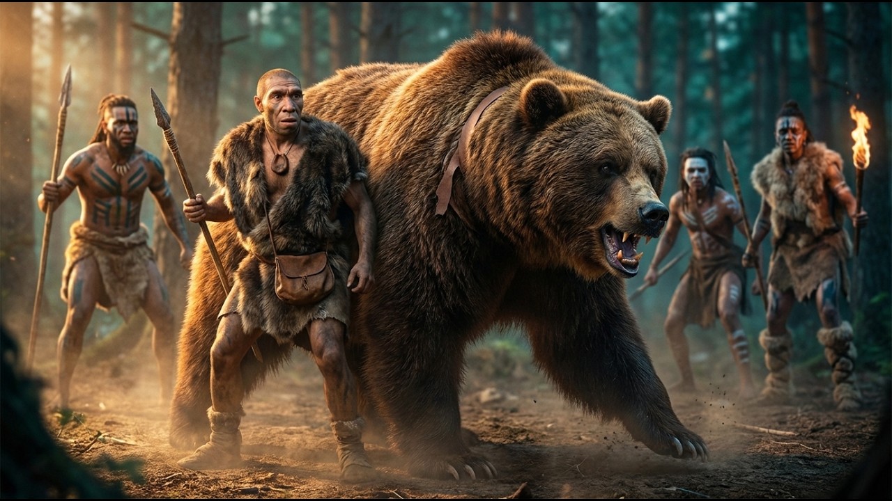 Primal Life 1 Million Years Ago: Hunter Heals Wounded Bear, Beast Protects Him From Tribe