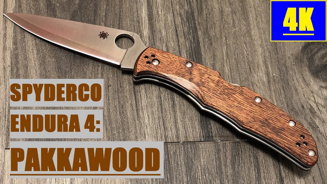 Spyderco Endura 4 Pakkawood Wood Review 4K