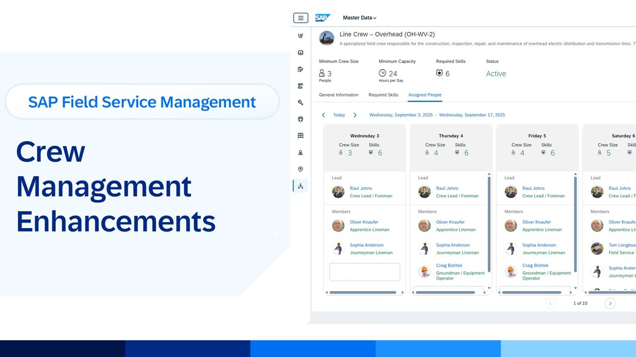 Управление экипажем в SAP Field Service Management 2508 | Демонстрация