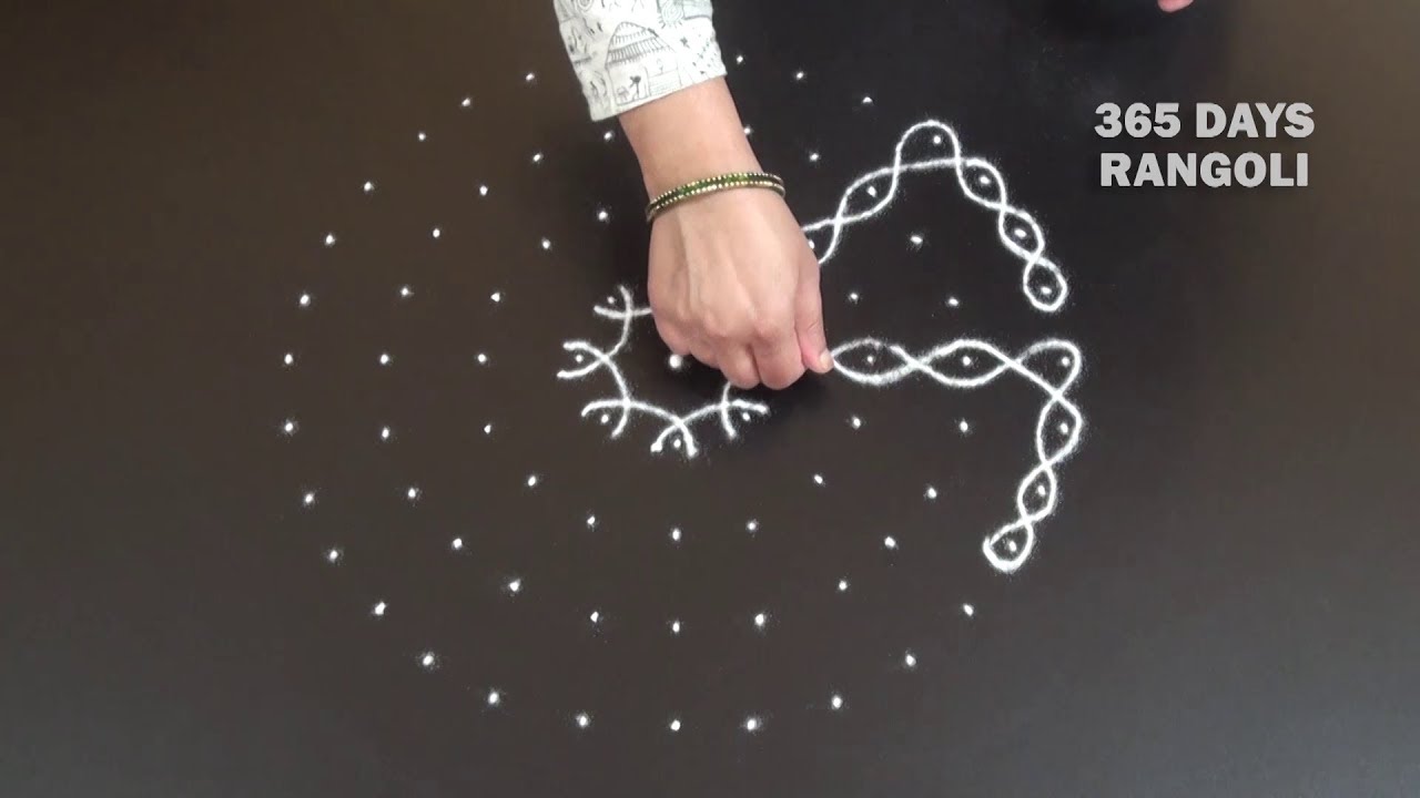 Daily sikku rangoli design with 9 dots*Kambi kolam*Melikala muggulu*Circle rangoli