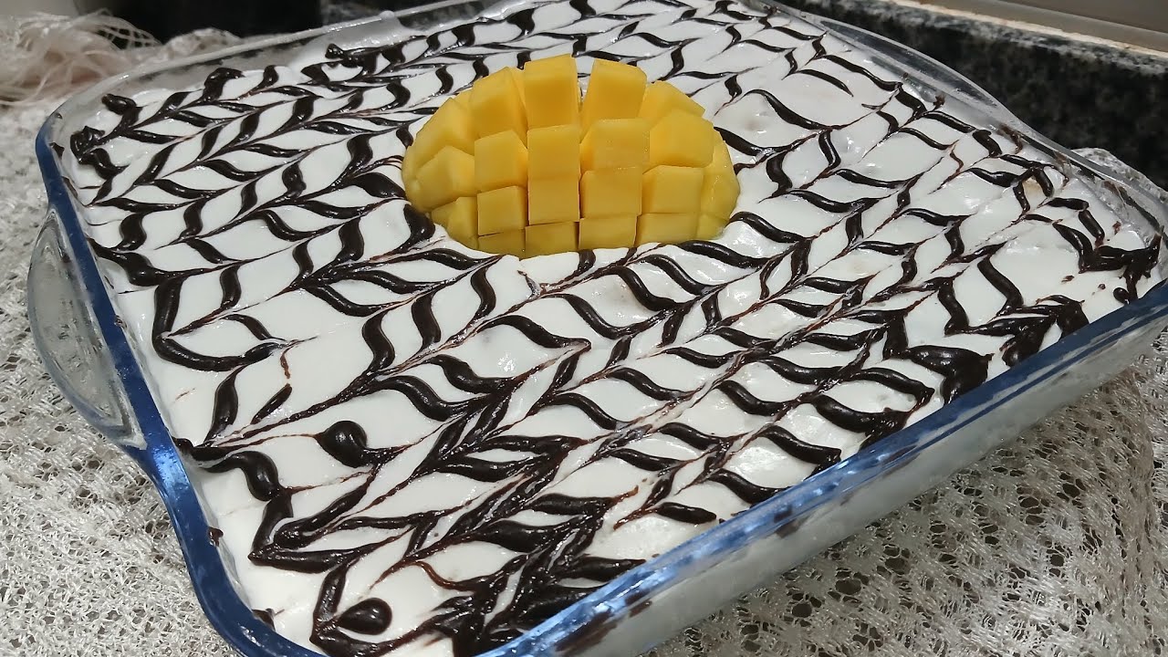#أروع تحلية بدون فرن بمذاق المونك 🥭 سهلة تحضير بالبيسكويت و كريمة تستحق التجربة 🫡🫡🫡