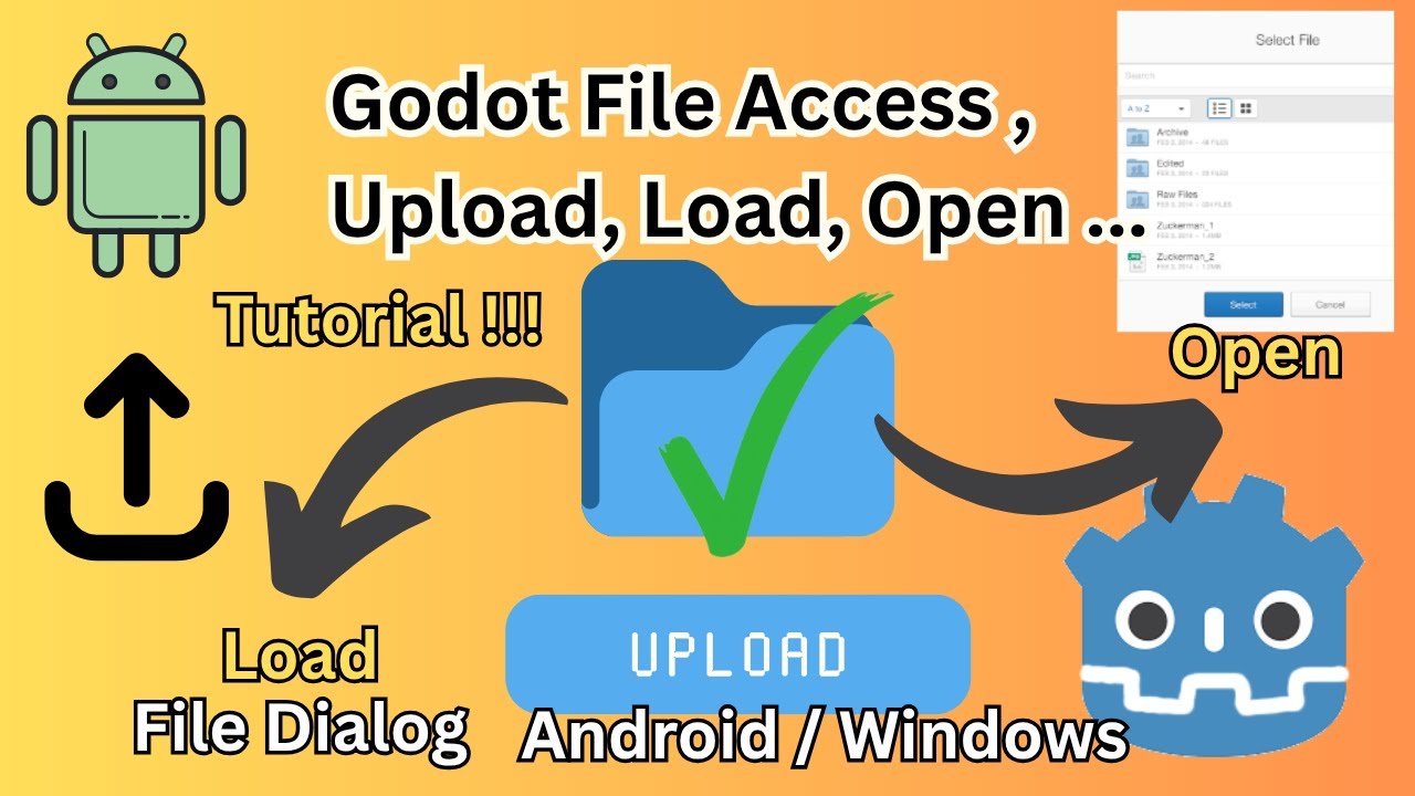 Godot File Open, Load, Upload and Access Tutorial for Android and Windows . Eg - Profile Pic Upload