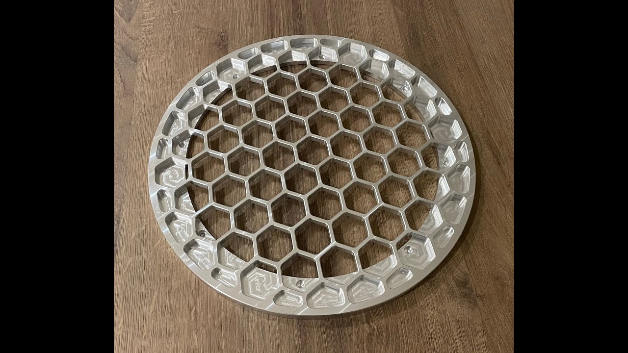Milling an aluminium hexagon subwoofer cover