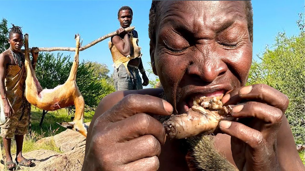 HadzabeTribe Hunters' Hunt and Cook Delicious food In the Forest #cooking #africa
