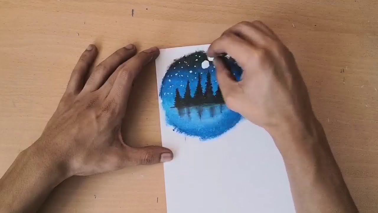 Paisaje facil con Gises Pastel #21 // Easy landscape with Pastel Chalk # 21