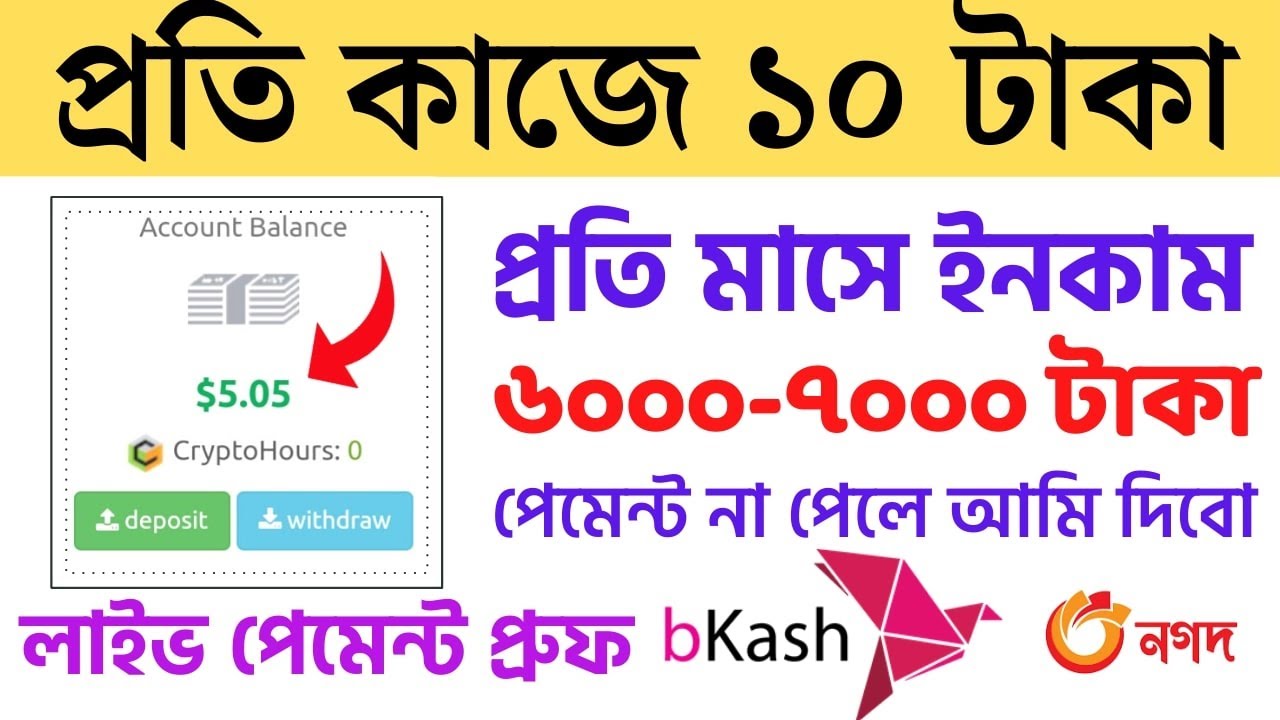 Cryptoperhour Live Payment Proof । High Paying Microjobs Website । Online Income Bangladesh 2021