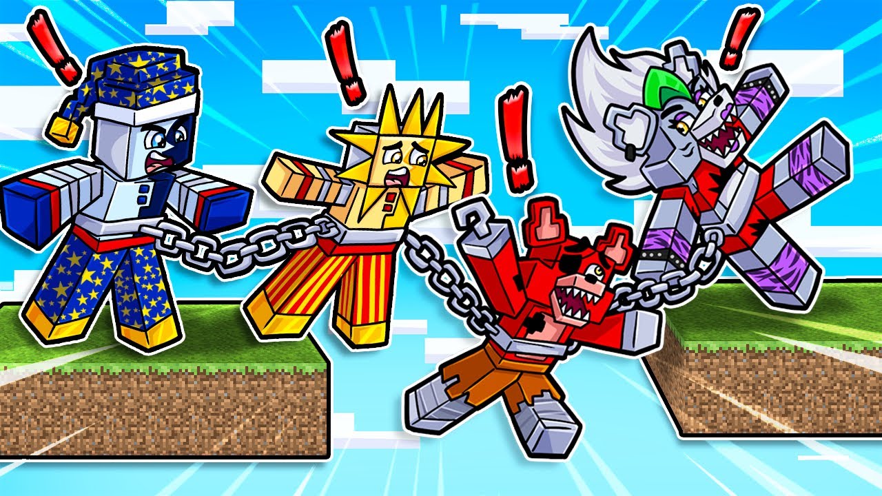Sun Trying To SURVIVE Minecraft CHAINED To Roxanne & Foxy