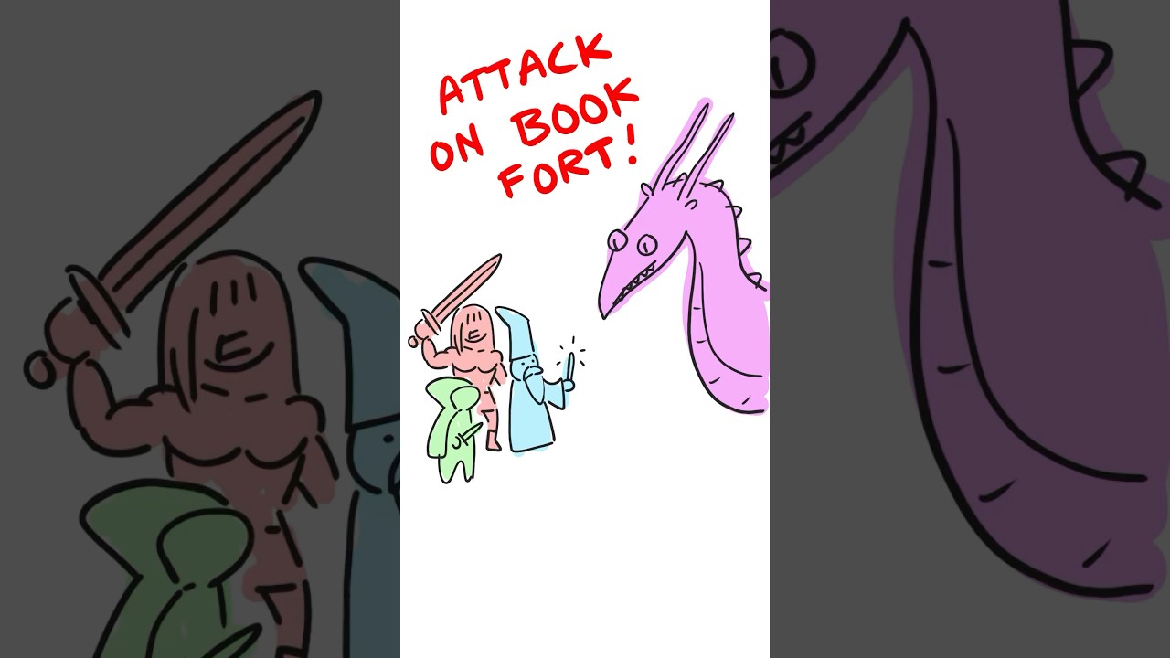 Attack on book fort!📚🐉✨#dnd #dragon #books