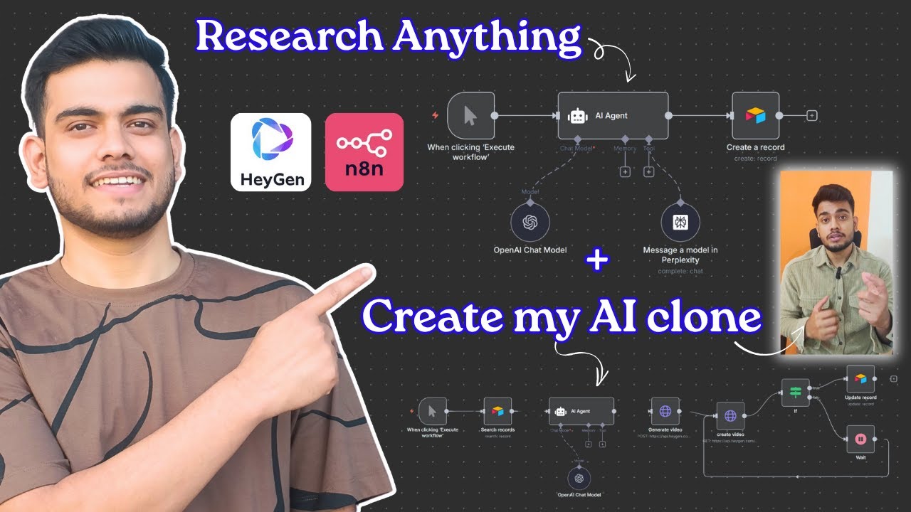 This AI Agent Researches & Creates Videos FOR YOU! (n8n + HeyGen + Perplexity Tutorial)