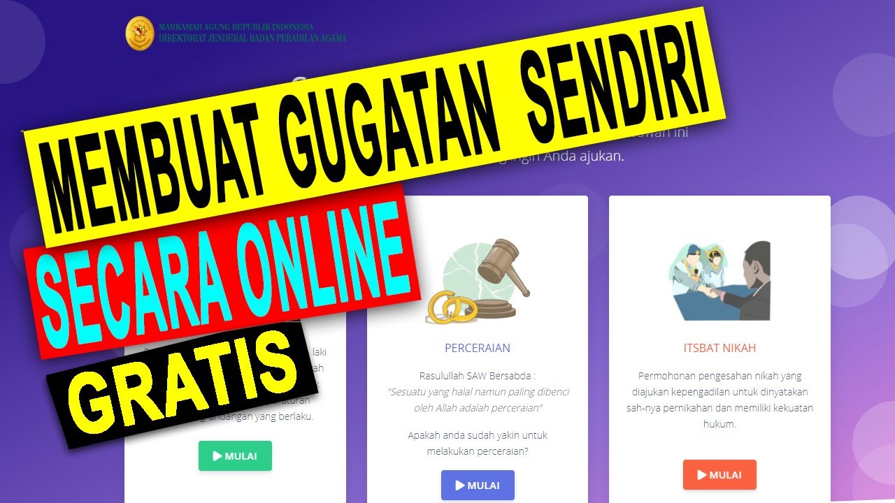 CARA MEMBUAT SURAT GUGATAN CERAI SECARA ONLINE