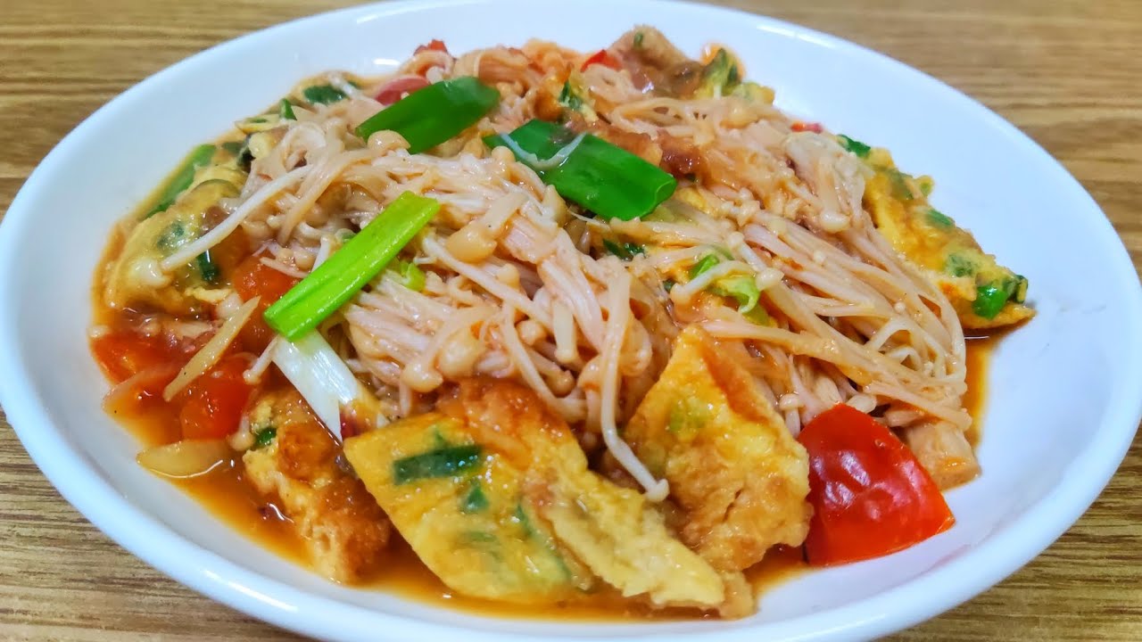 RESEP JAMUR ENOKI TELUR YANG PALING SIMPEL DAN ENAK COBAIN YA‼️