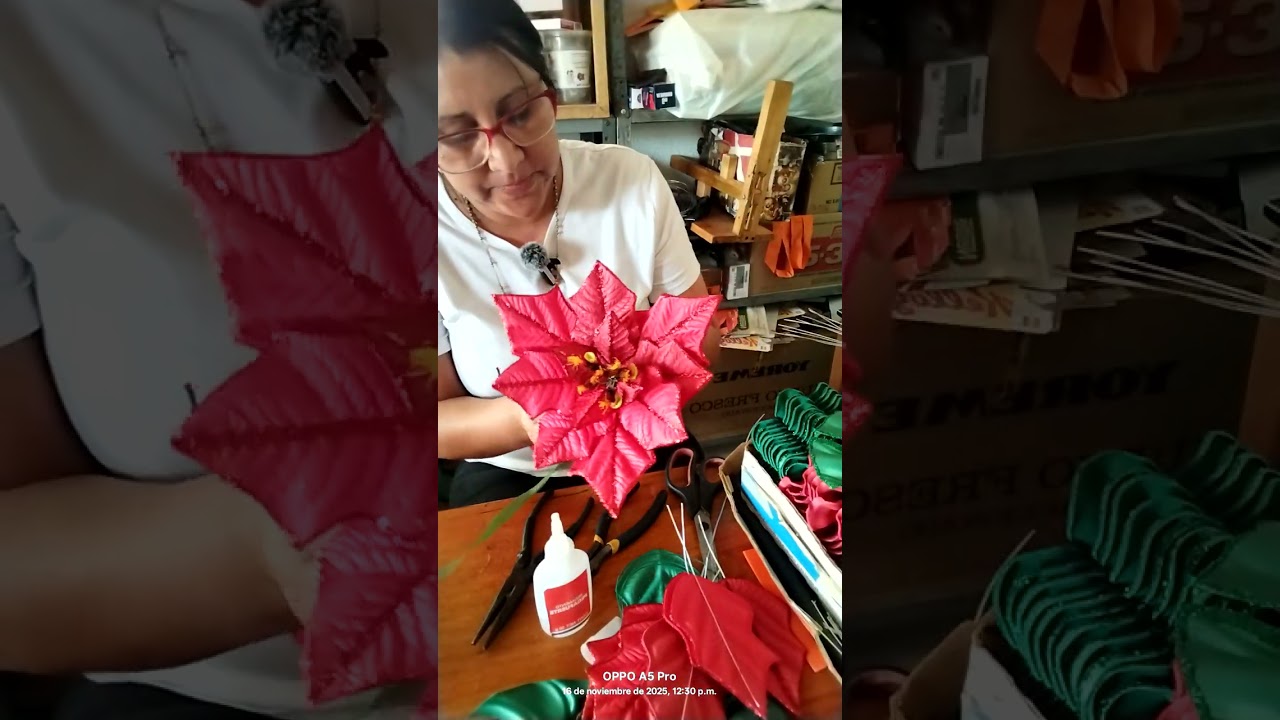 Proceso de armado de la flor de noche buena ✨🌻
