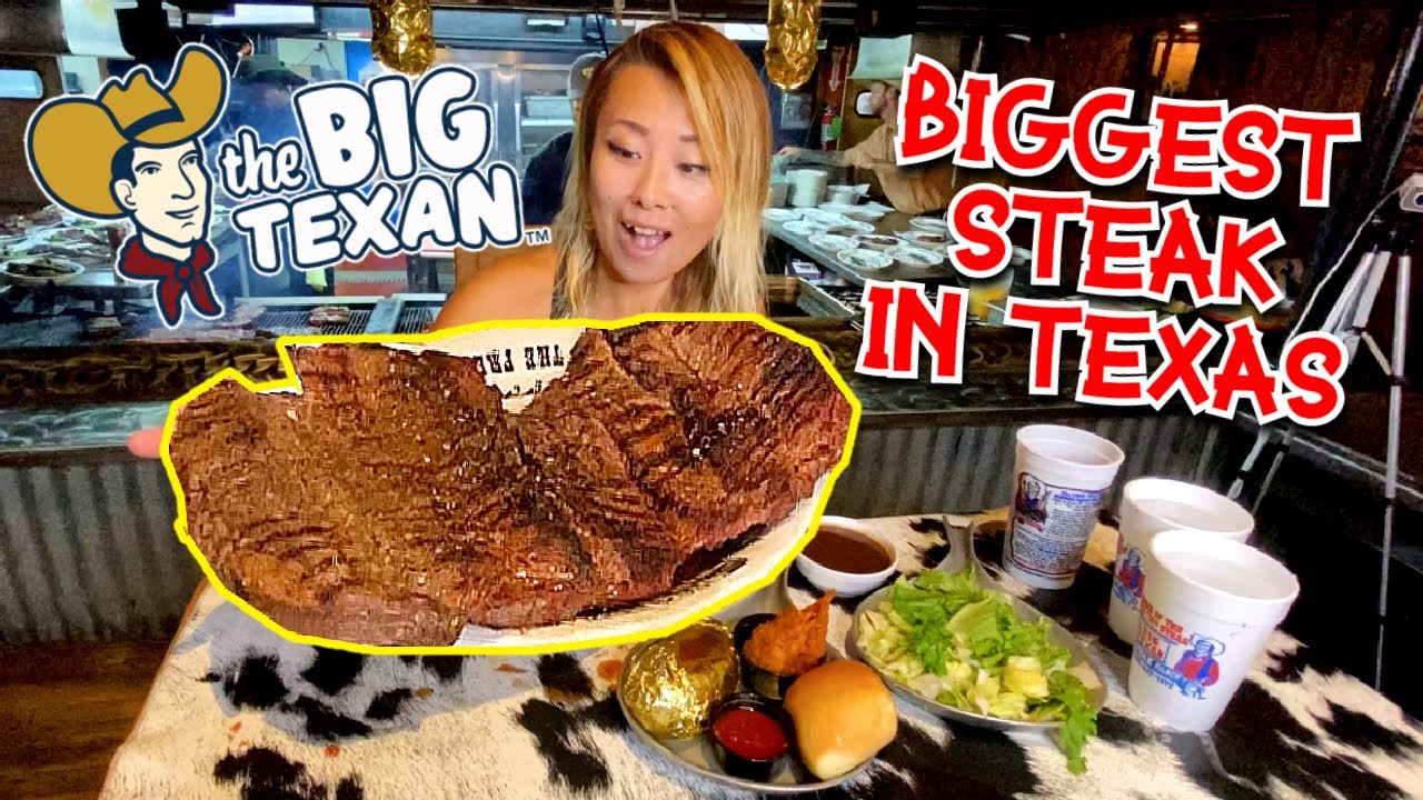 THE BIGGEST STEAK IN TEXAS!!! MASSIVE 72OZ STEAK AT THE BIG TEXAN!!! in Amarillo, TX #RainaisCrazy