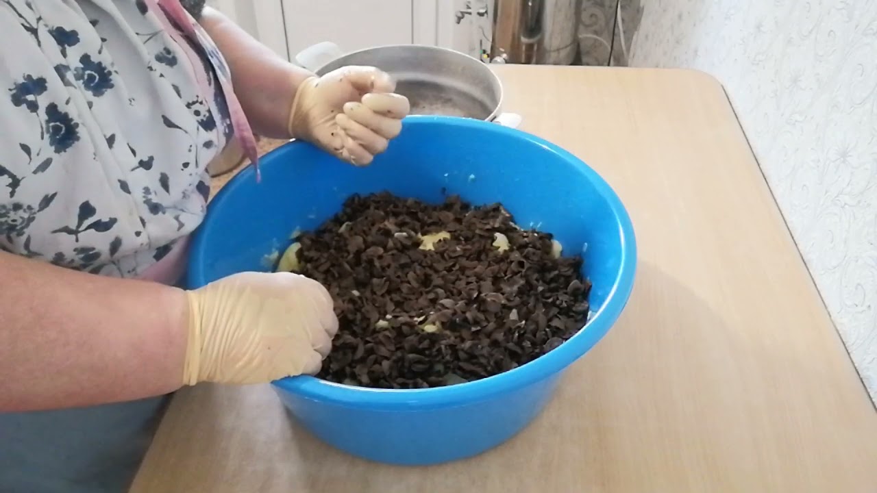 Начинка для вареников : картофель с грибами