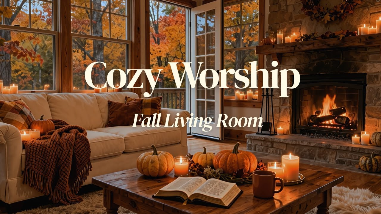 Fall Living Room Ambience 🍂 Peaceful Worship Instrumental Music for Prayer, Study & Rest