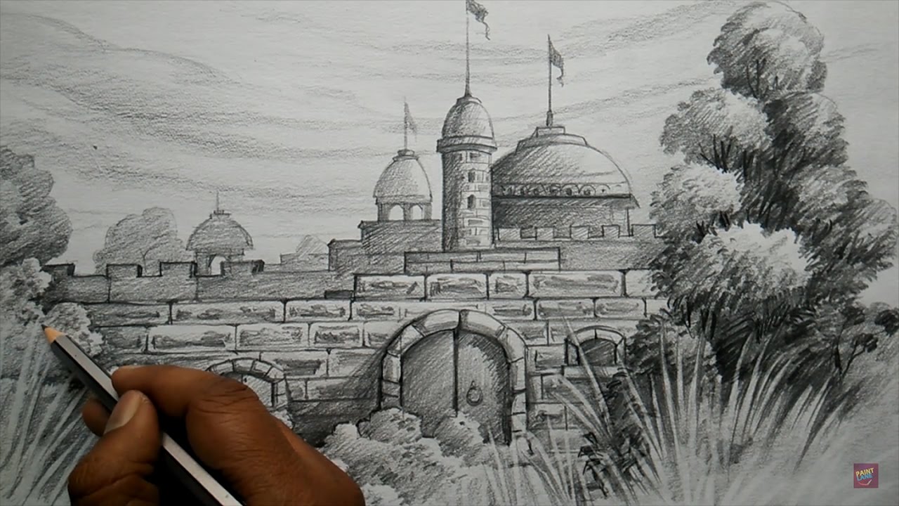 How to Draw FORT with PENCIL | Pencil Shading...