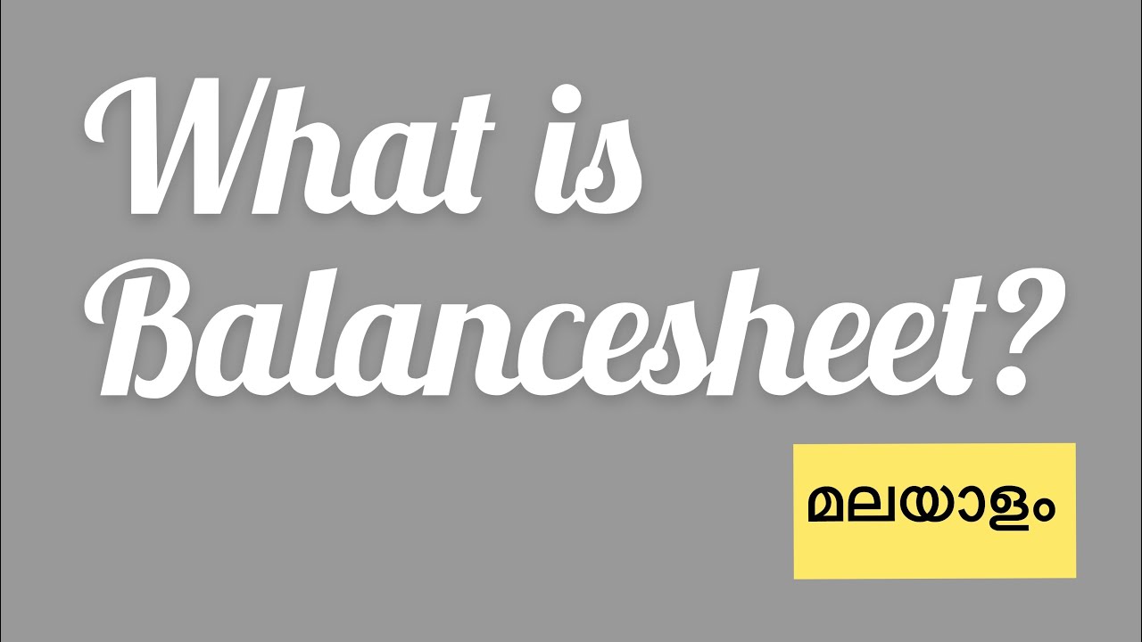 Balance sheet Format