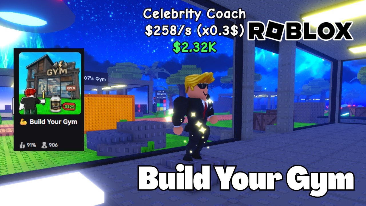 BECOME A GYMBRO IN BUILD YOUR GYM ROBLOX FIRST LOOK!