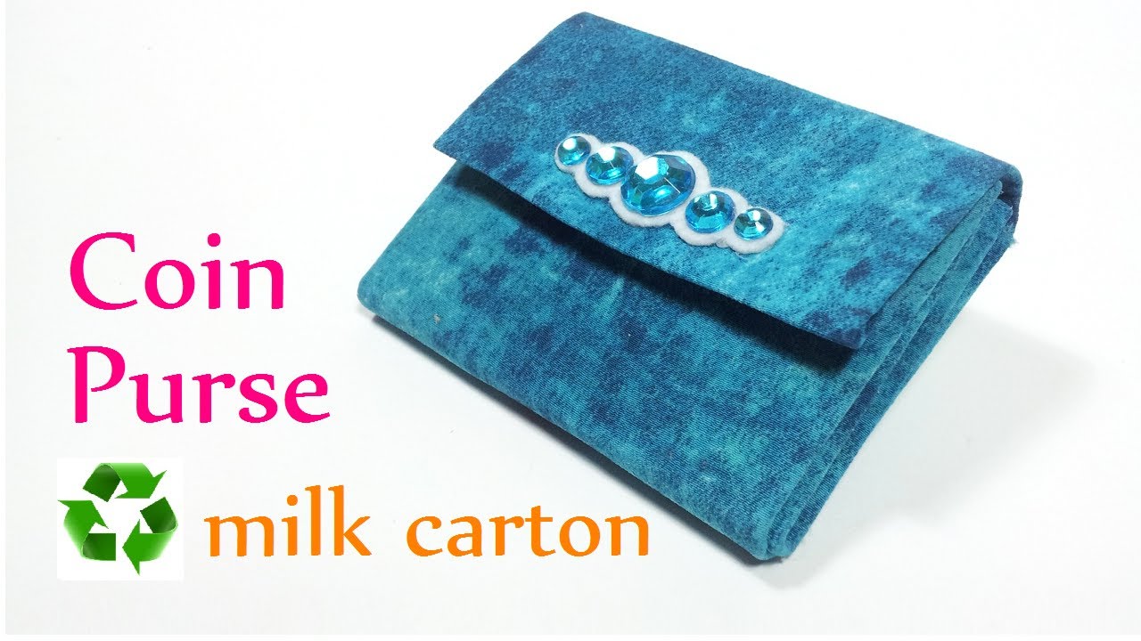DIY crafts: COIN PURSE recycle milk carton - Innova Crafts