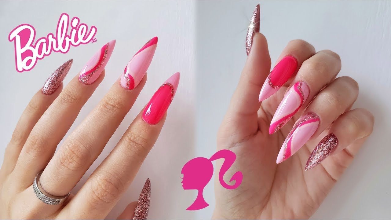 💗 наращивание гелевыми типсами | Ногти самой себе | Дизайн Barbie (no talking)