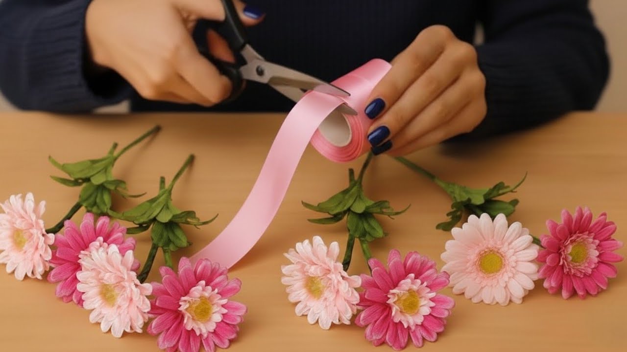Stunning DIY Gerbera Brooch from Satin Ribbon! 🌸 Easy Flower Making Tutorial 