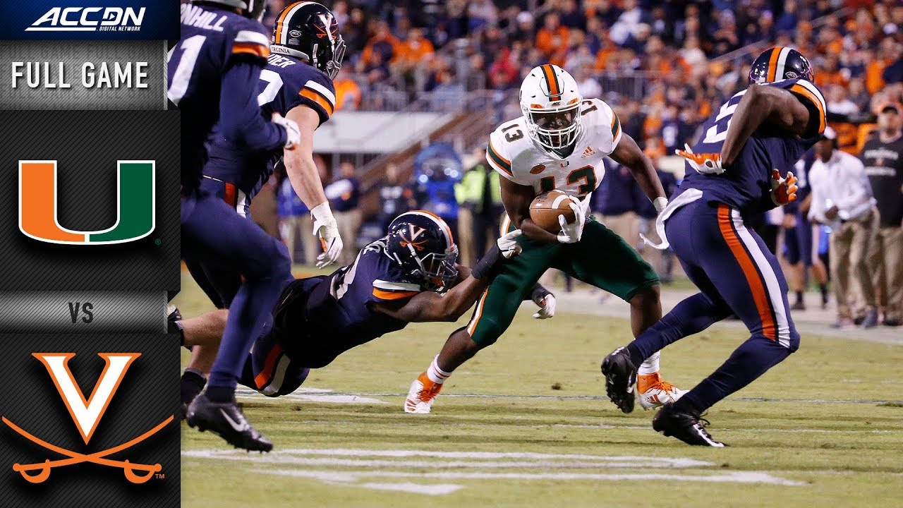 Miami vs. Virginia Full Game | 2018 ACC Football