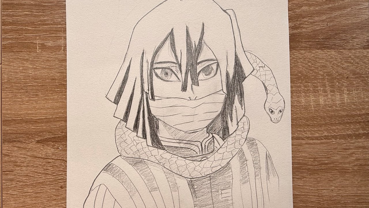 How to draw snake hashira Obanai Iguro from Demon Slayer for beginners || Easy Drawing of anime