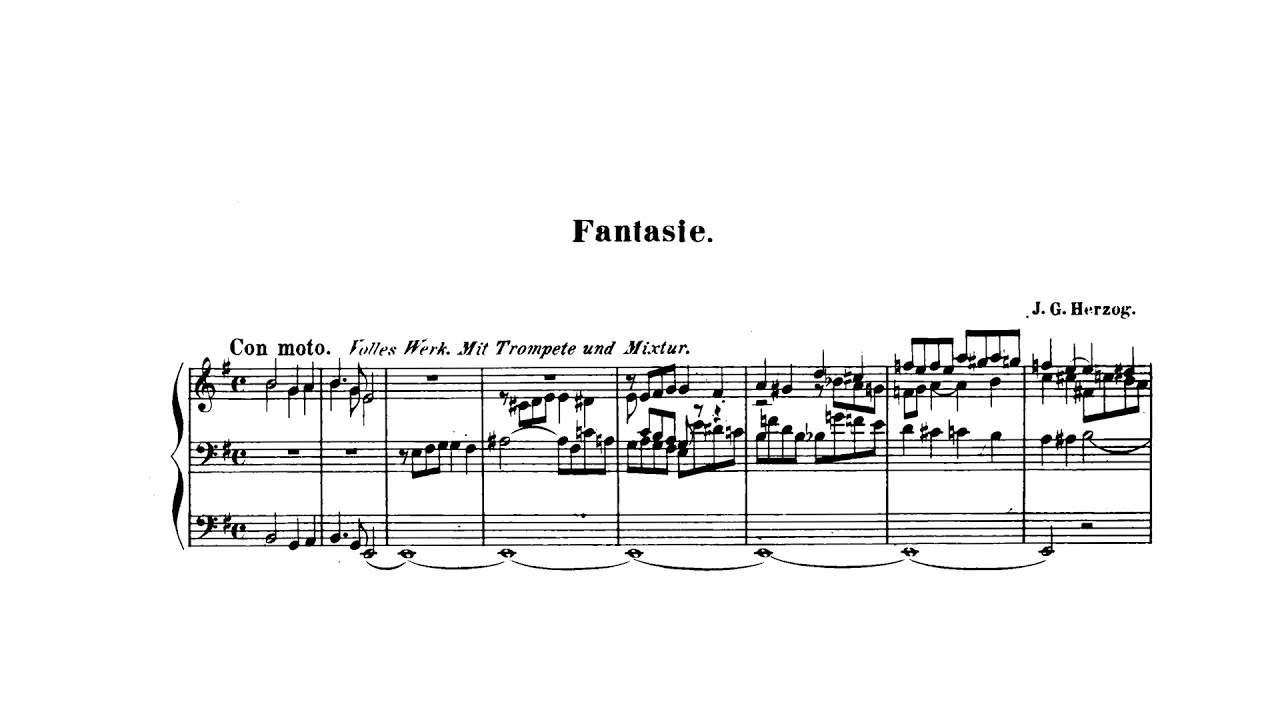 J.G. Herzog - Fantasia and Fugue in E minor w/ score