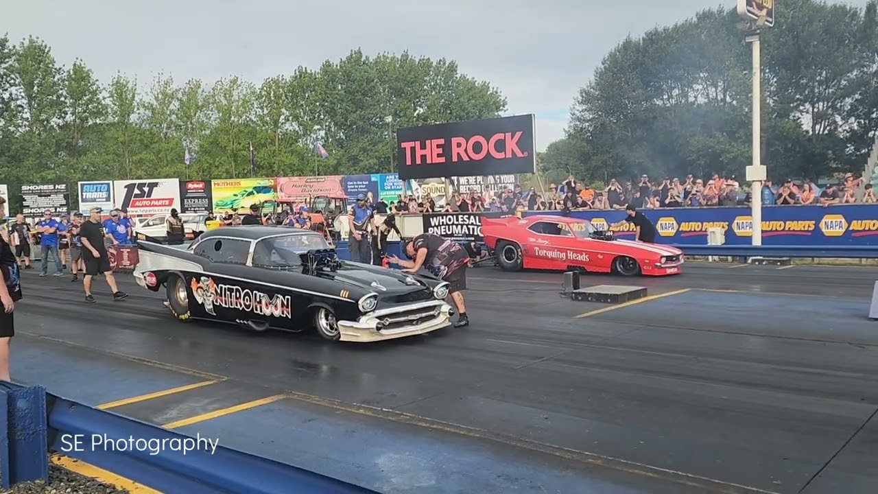 Side by side nitro funny car's 