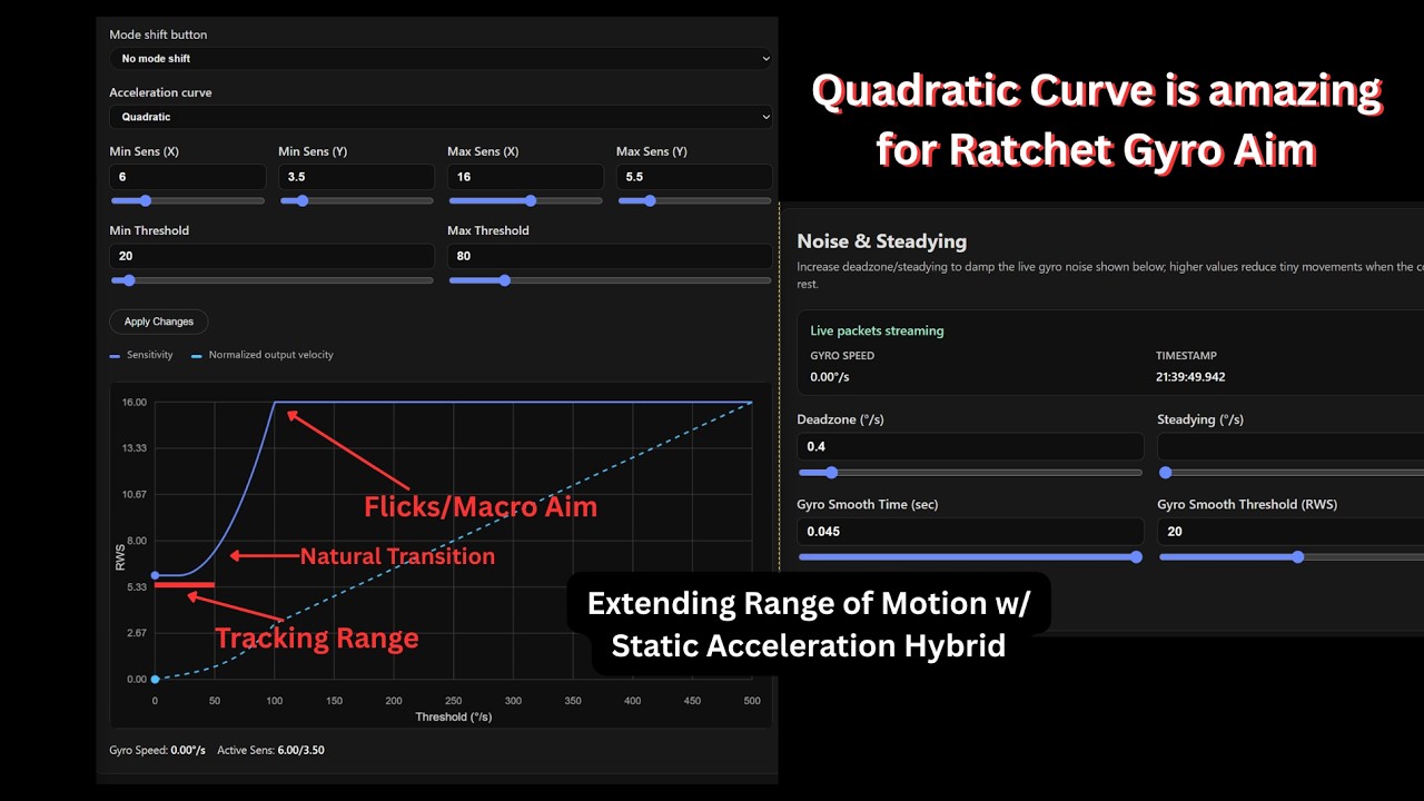 Quadratic Curve (JSM) for Ratchet Gyro Aim is SOLID! - OW2 Gameplay - NO Aim Assist (Dualsense)