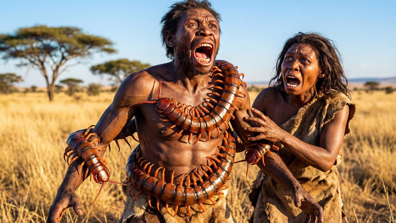 Life 3.7M Years Ago: Homo Habilis Ancestors vs Giant Centipede Ancestor – The Deadliest Encounter