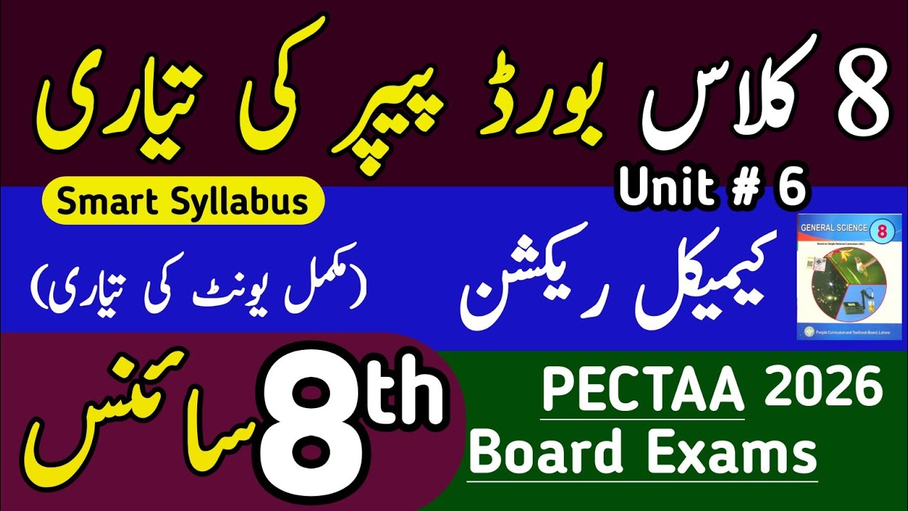 Unit 6 Chemical Reaction Class 8 Science | Board Exam | MCQs, Short & Long Questions | Learning Zone