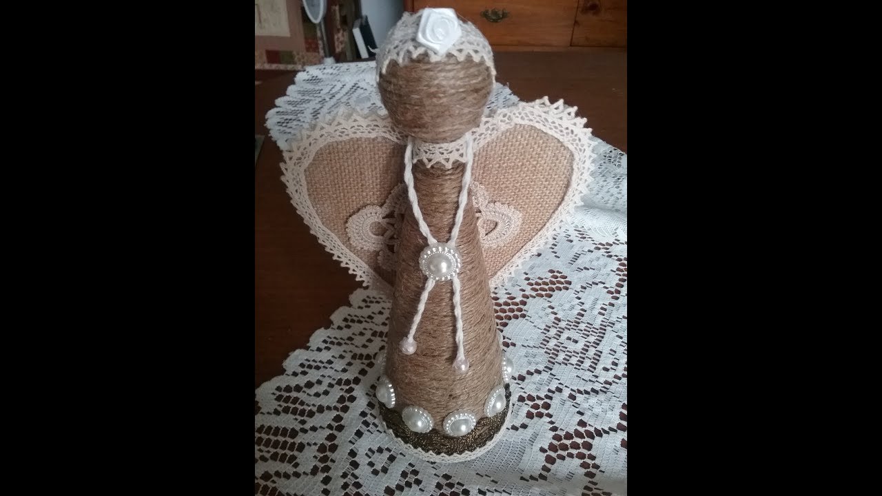 Make a rustic twine angel with me