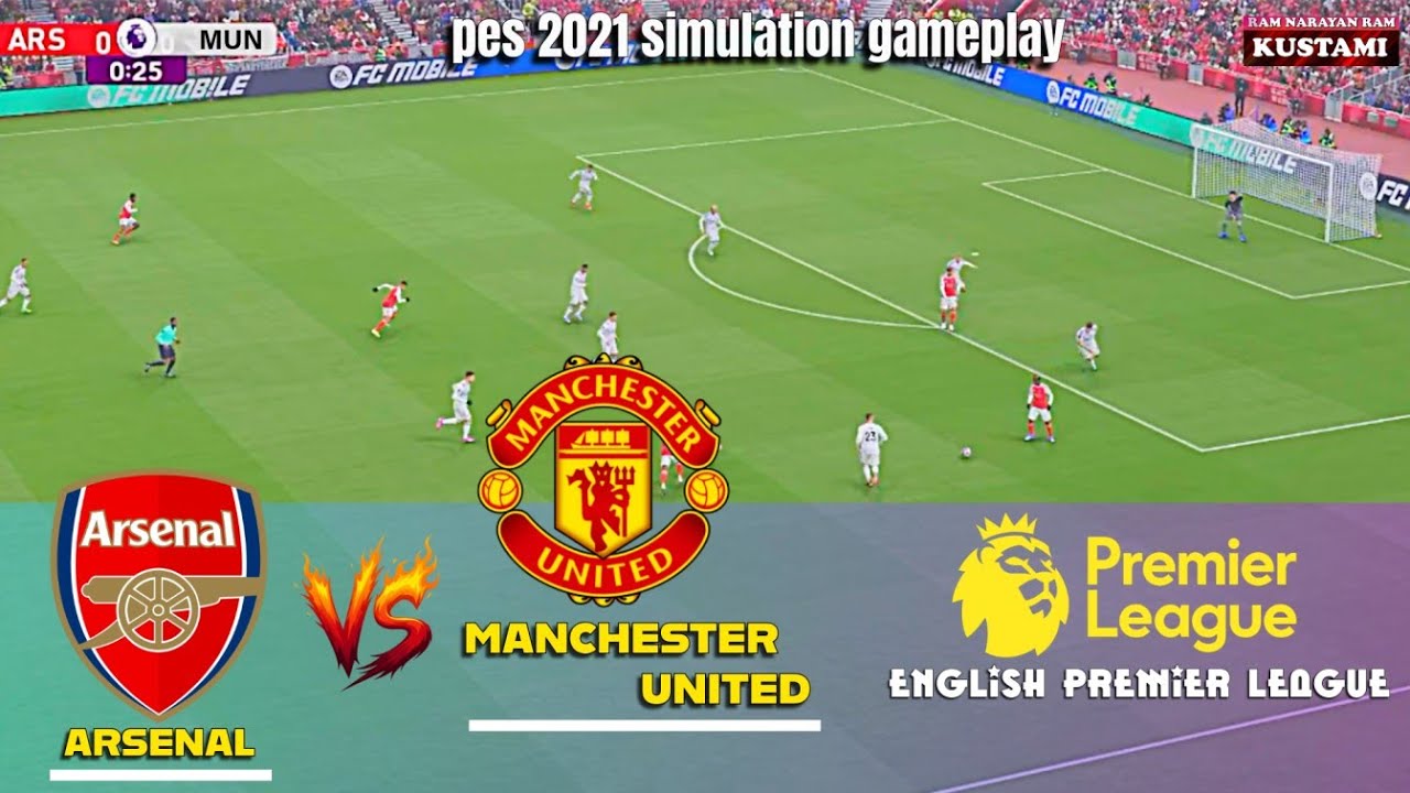 EPL Derby⚽Arsenal vs Manchester United⚽PES 2021 Simulation Gameplay