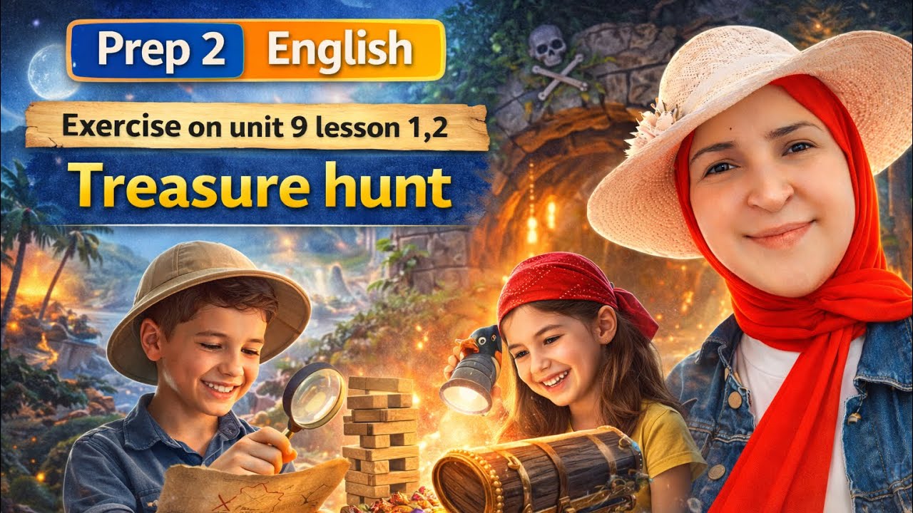 حل تمارين Treasure Hunt انجليزي تانية إعدادية | Prep 2 Unit 9 Lessons 1 & 2 (2026)