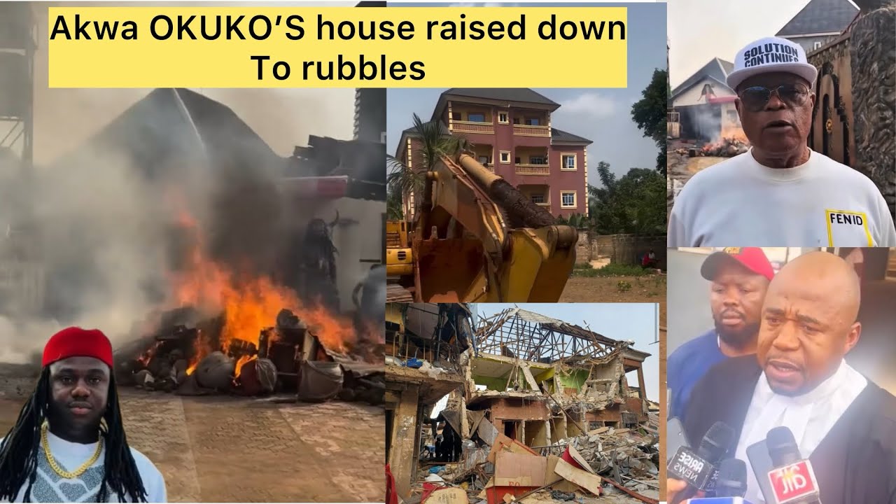 Oba youths in shock as Anambra state government demo—lished Akwa OKUKO’S house.