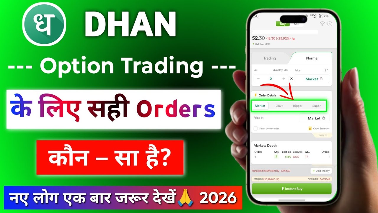 Dhan App Best Order for Option Trading 2026 | Right order for Dhan option trading?