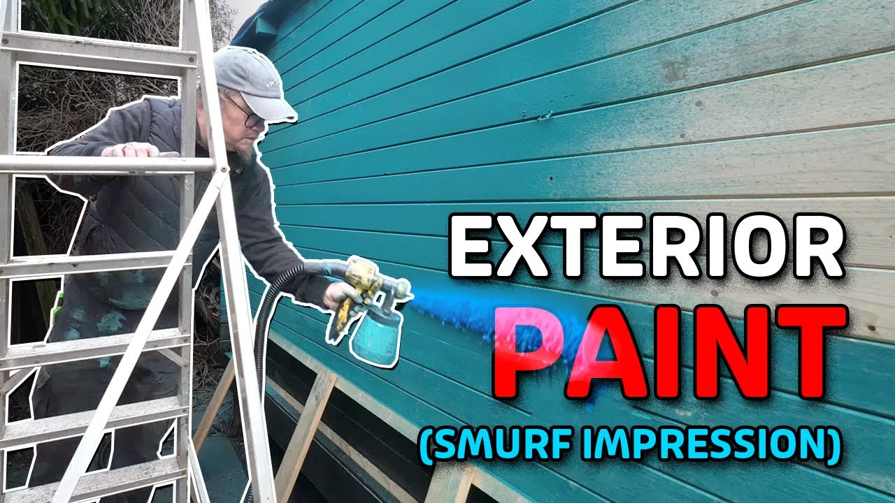 Paint spraying the exterior of my BillyOH Log Cabin