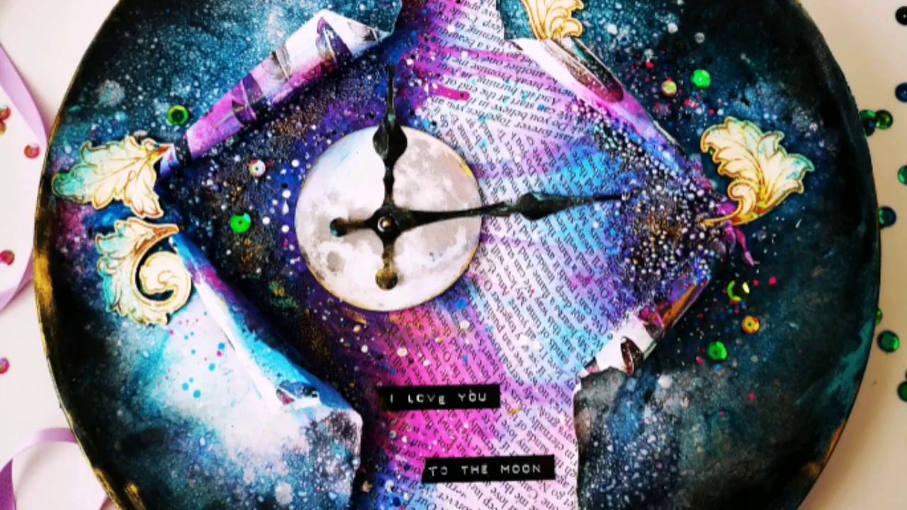 Krok po kroku: mix mediowy zegar 🕛🌔 / Inspiracja dla Tekturkowo