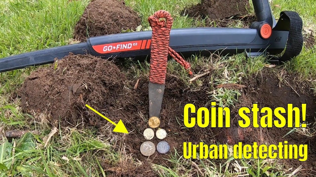 Metal dectecting a coin stash under a gum tree - GO FIND 22 -