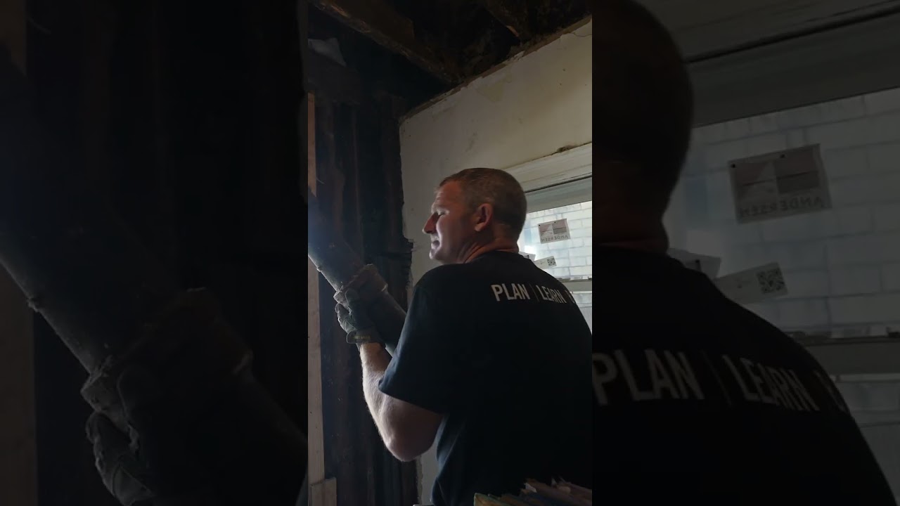 Removing an old Cast Iron Plumbing Stack #shorts