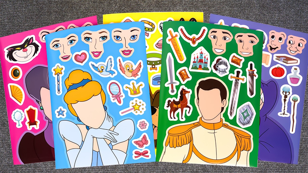 [🔴LIVE NOW🔴] DISNEY PRINCESS Sticker Book ASMR ✨👑Cinderella, Elsa, Ariel, Belle | ASMR Paper DIY