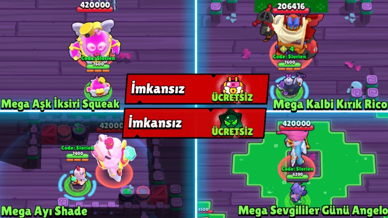 TÜM SEVGİLİLER GÜNÜ BOSSLARININ İMKANSIZ KADEMESİNİ GEÇTİM !! BRAWL STARS