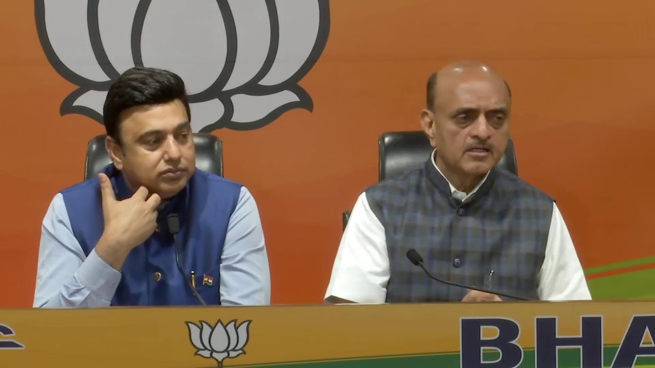 Joint Press Conference by Dr. Bhagwat K. Karad and Syed Zafar Islam at BJP HQ.