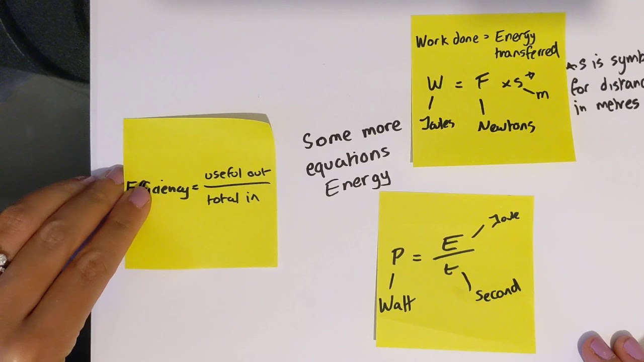 Some more equations for the Energy topic in AQA GCSE combined science and Physics
