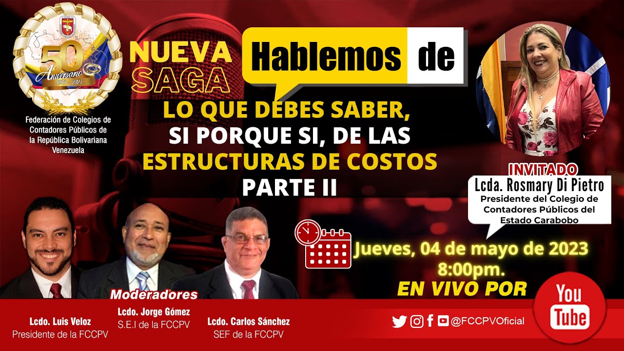 HABLEMOS DE: Lo que debes saber, Si porque Si, de las Estructuras de Costos, PARTE II.
