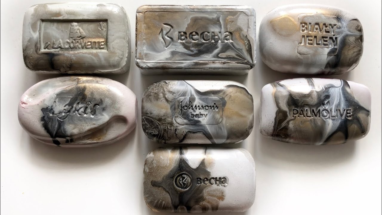 Very satisfying video, colored soap, cutting varnished soap, beautiful dry soap (Becha, bialy jelem)