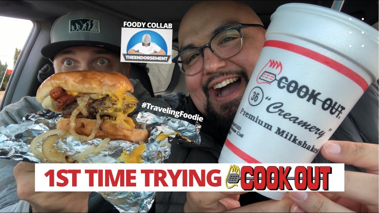 1st Time Trying COOK OUT 🍔🔥 Burgers and Milkshakes w/ TheEndorsement #TravelingFoodie