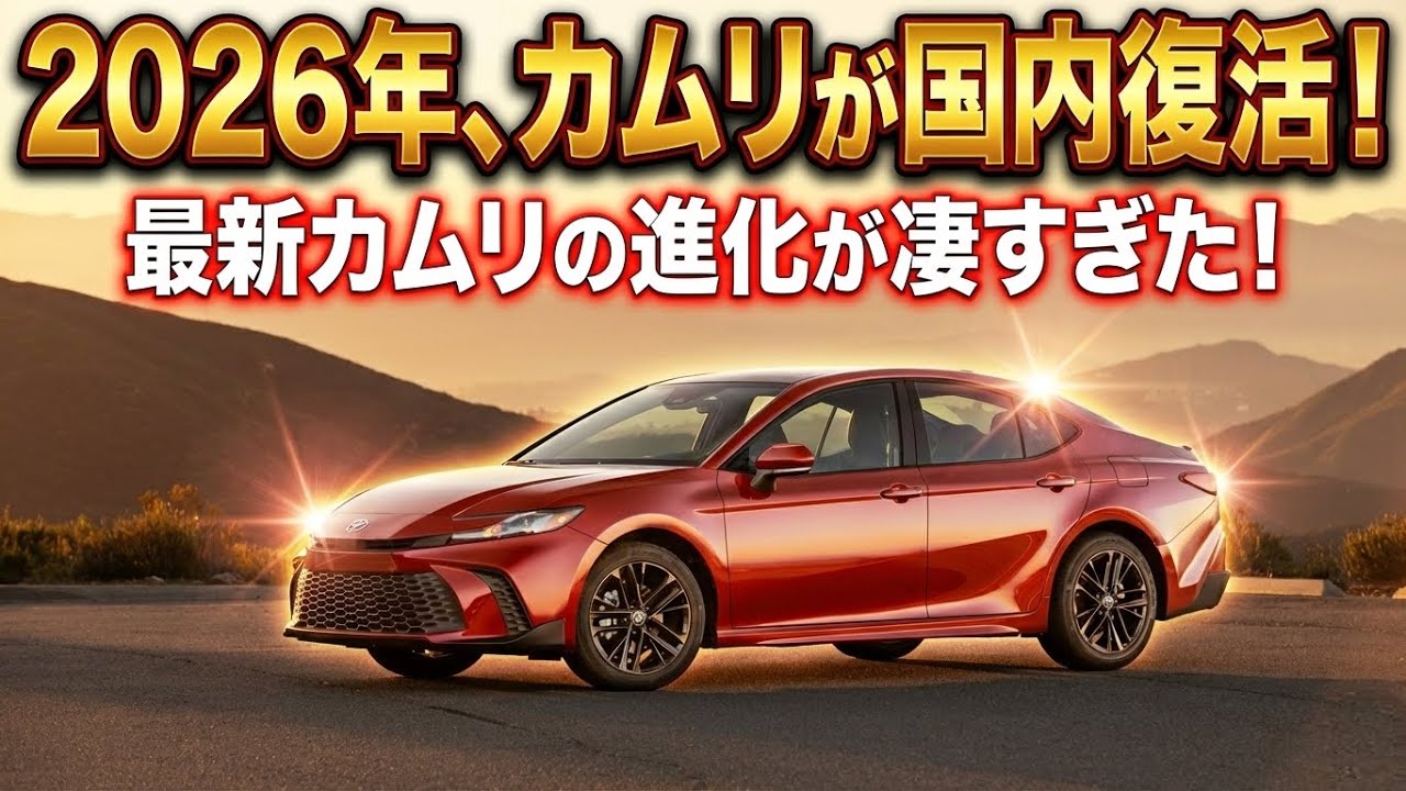 【国内発売決定】トヨタ新型カムリ 3年ぶりの国内復活へ！2026年11月発売開始か！！？